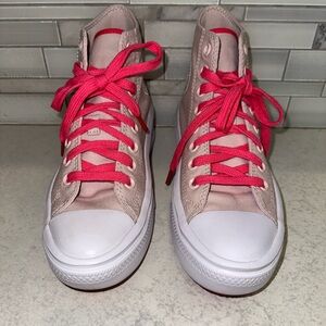 Converse Pink Sneakers high-Top platform Casual